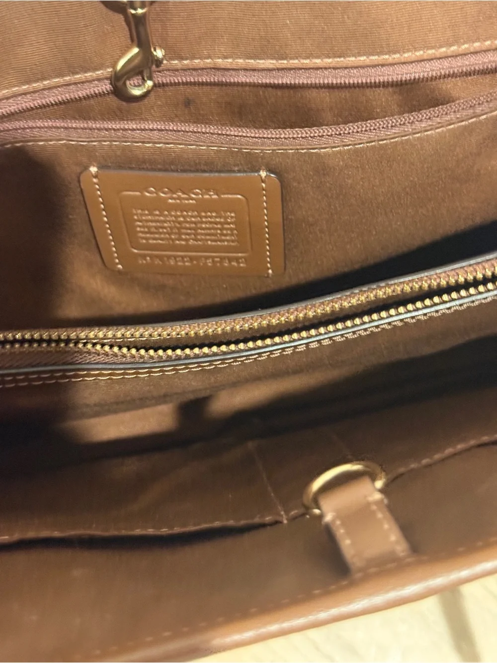 Coach Brown Signature Canvas Tote with Leather Trim